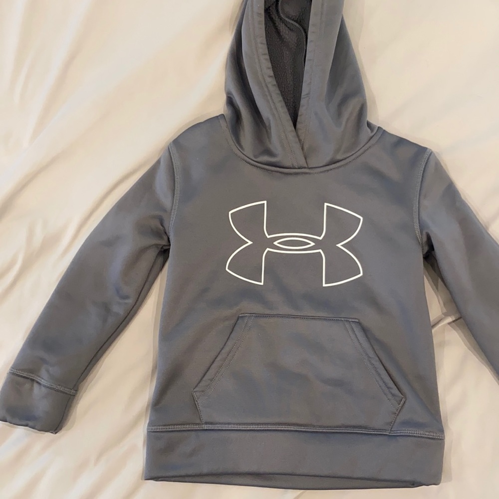 Grey boys size 4 under armour hoodie